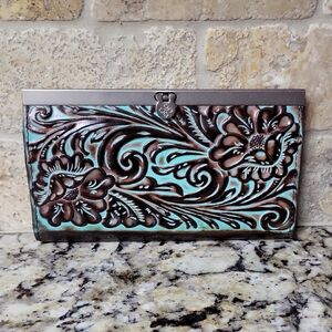 Patricia Nash Tooled Turquoise Cauchy Wallet